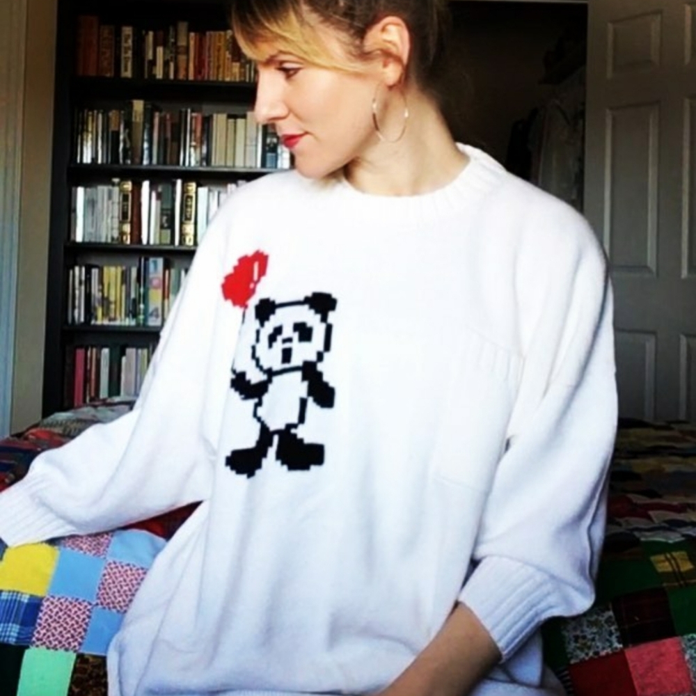 🌈 Vintage Panda + Balloon Sweater